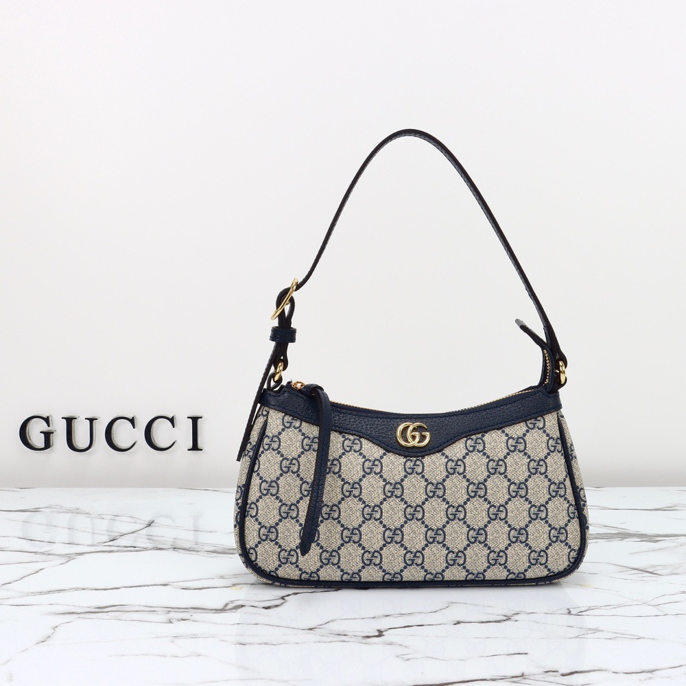 Gucci Ophidia GG Navy Blue Hobo Underarm Shoulder Bag